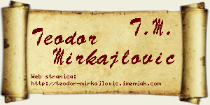 Teodor Mirkajlović vizit kartica